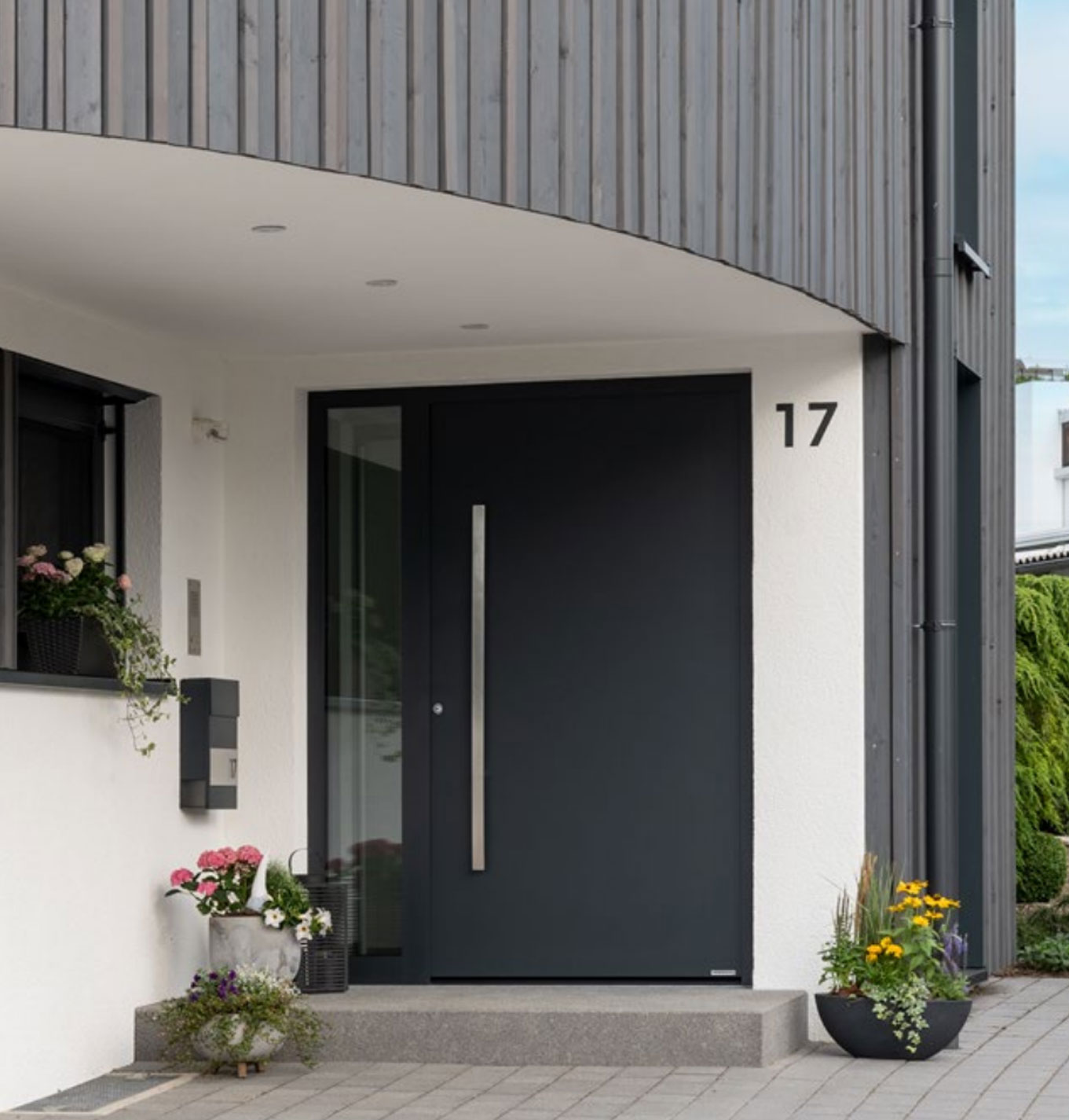 drzwi zewnętrzne aluminiowe antracyt