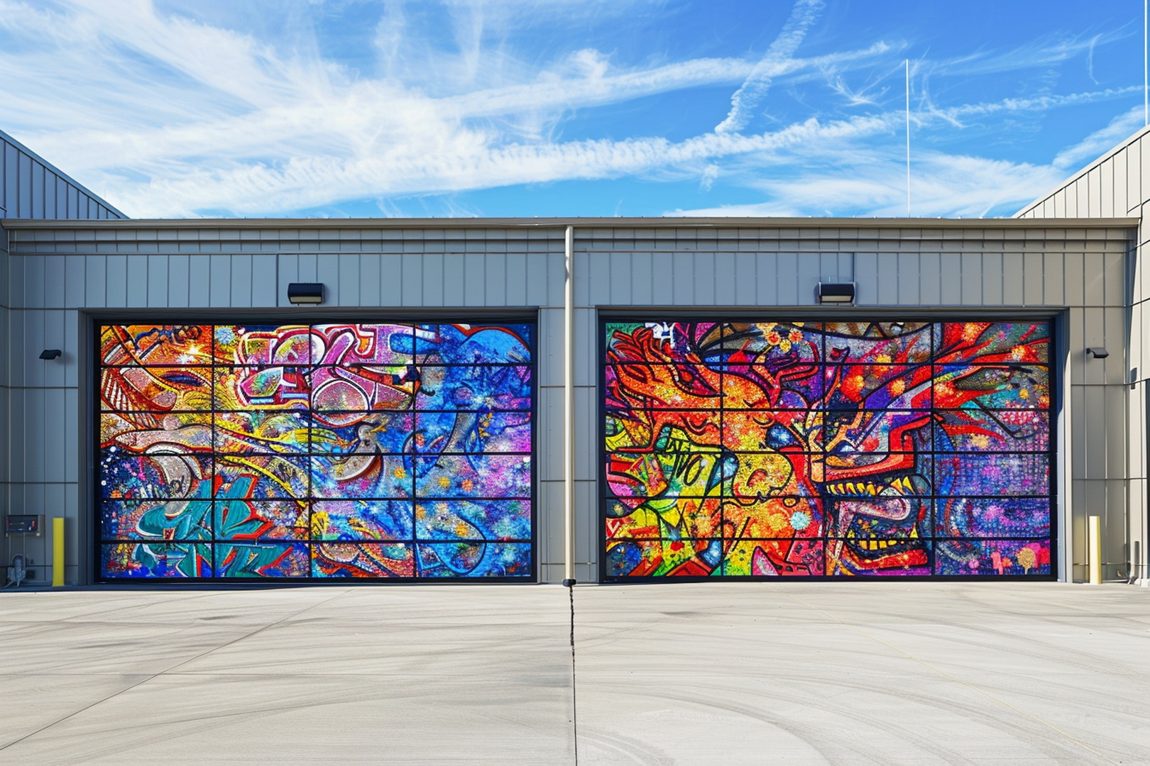 brama garażowa z nadrukiem