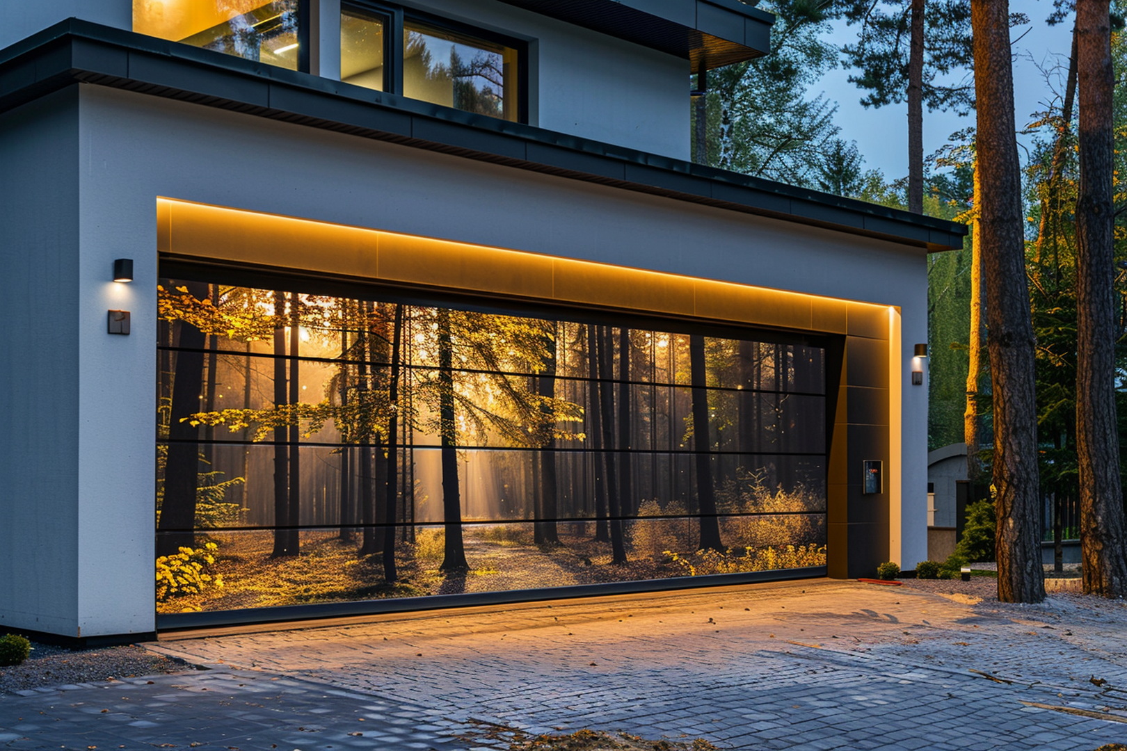 brama garażowa z nadrukiem