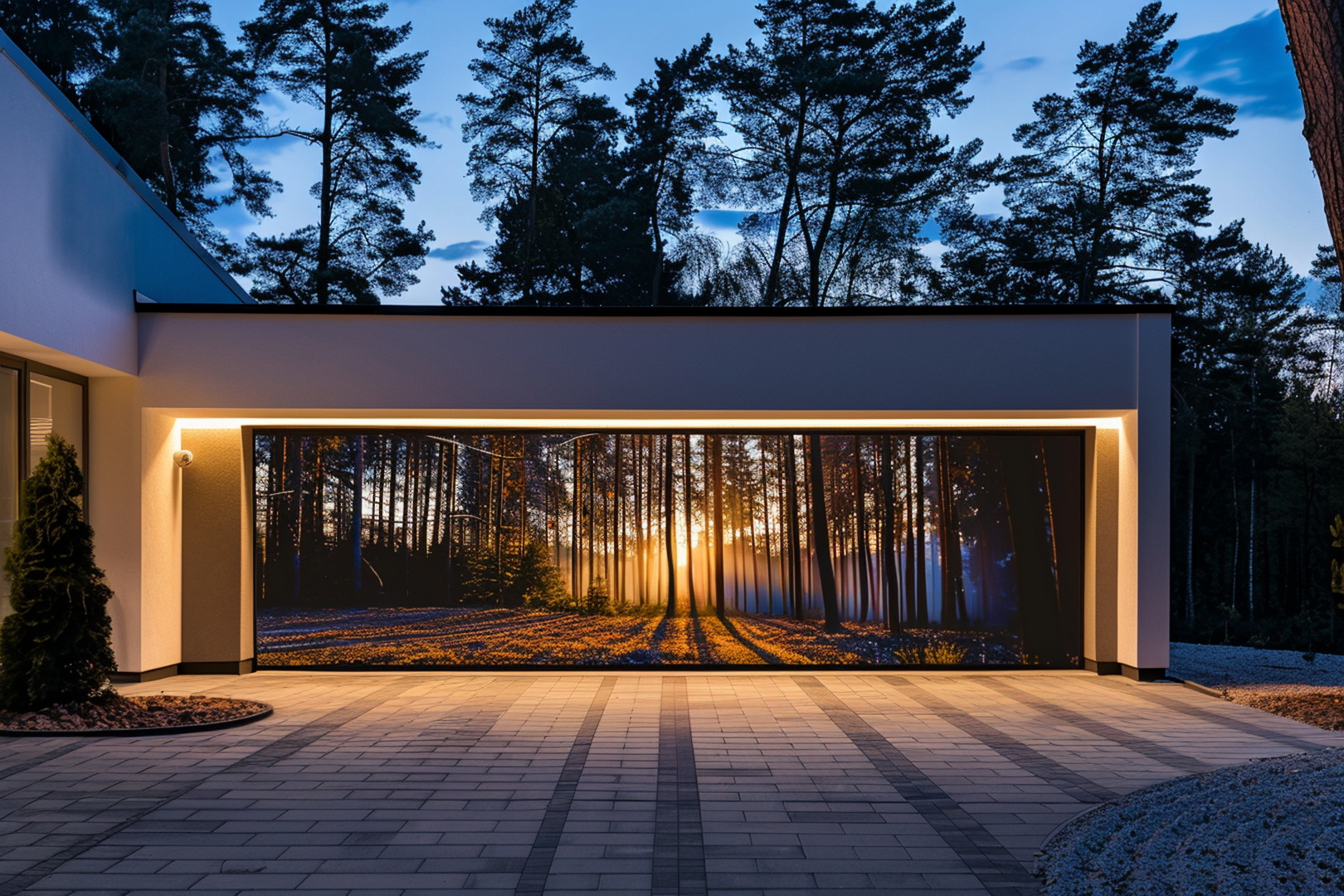 brama garażowa z nadrukiem