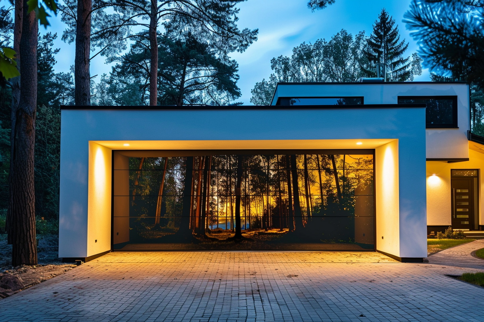 brama garażowa z nadrukiem