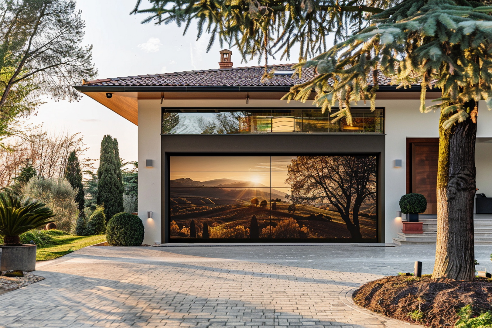 brama garażowa z nadrukiem