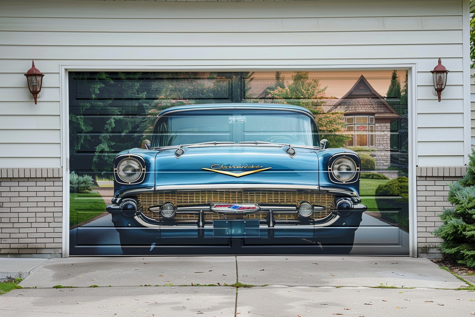 brama garażowa z nadrukiem