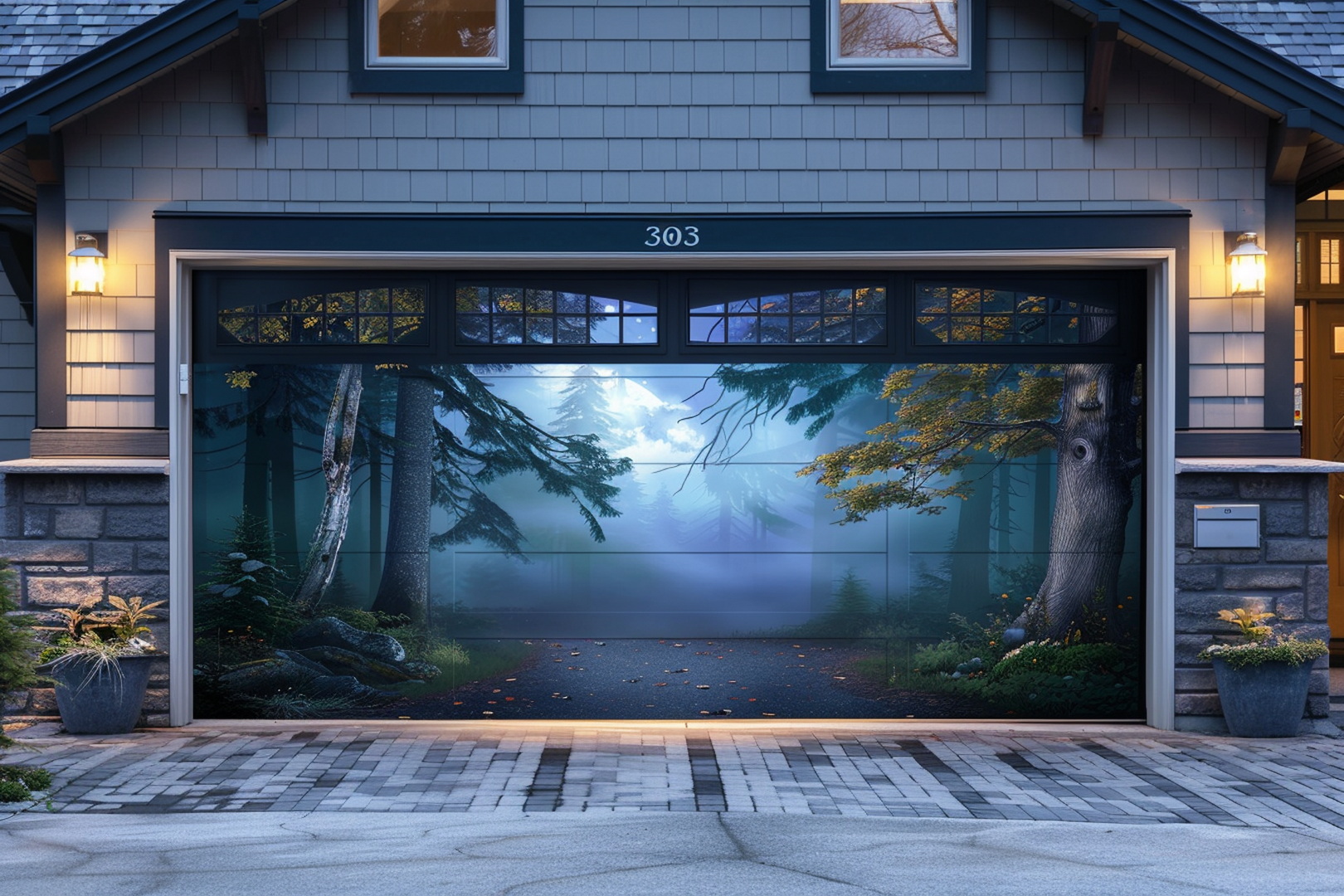 brama garażowa z nadrukiem