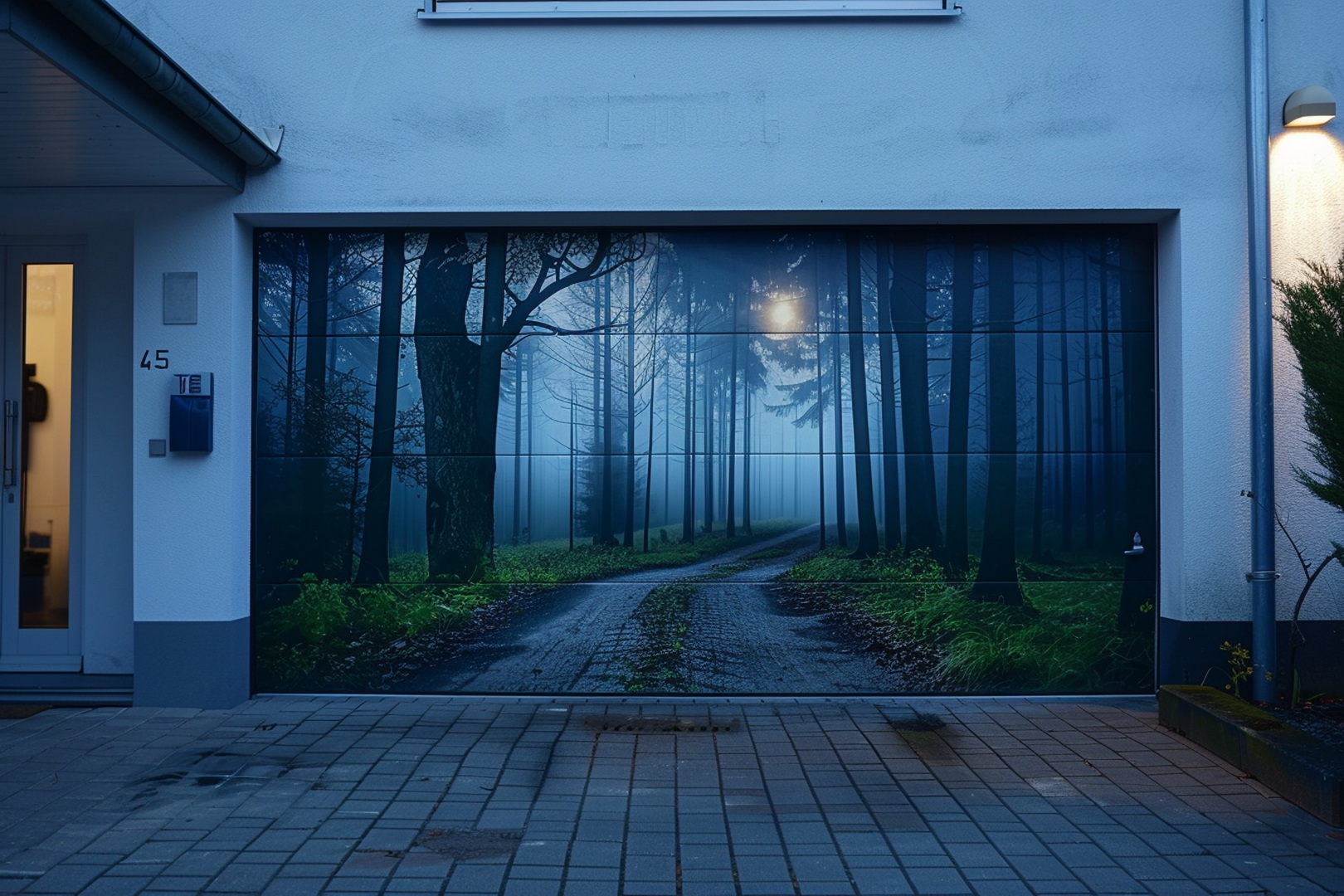 brama garażowa z nadrukiem