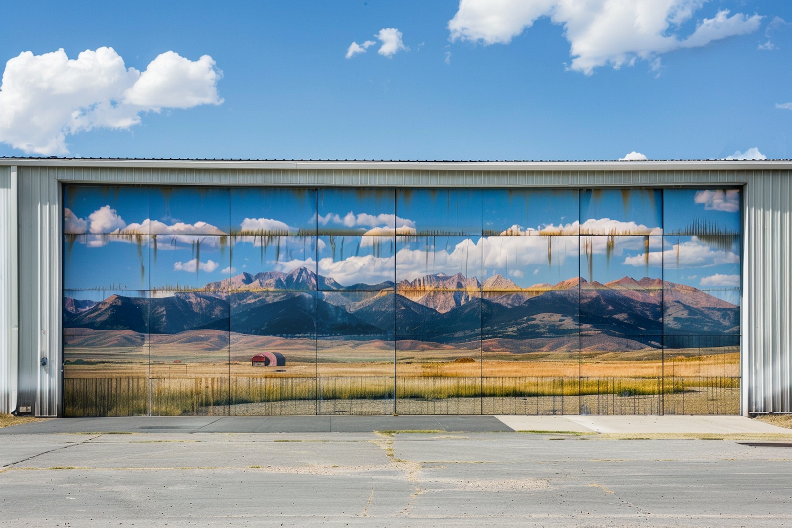 brama garażowa z nadrukiem