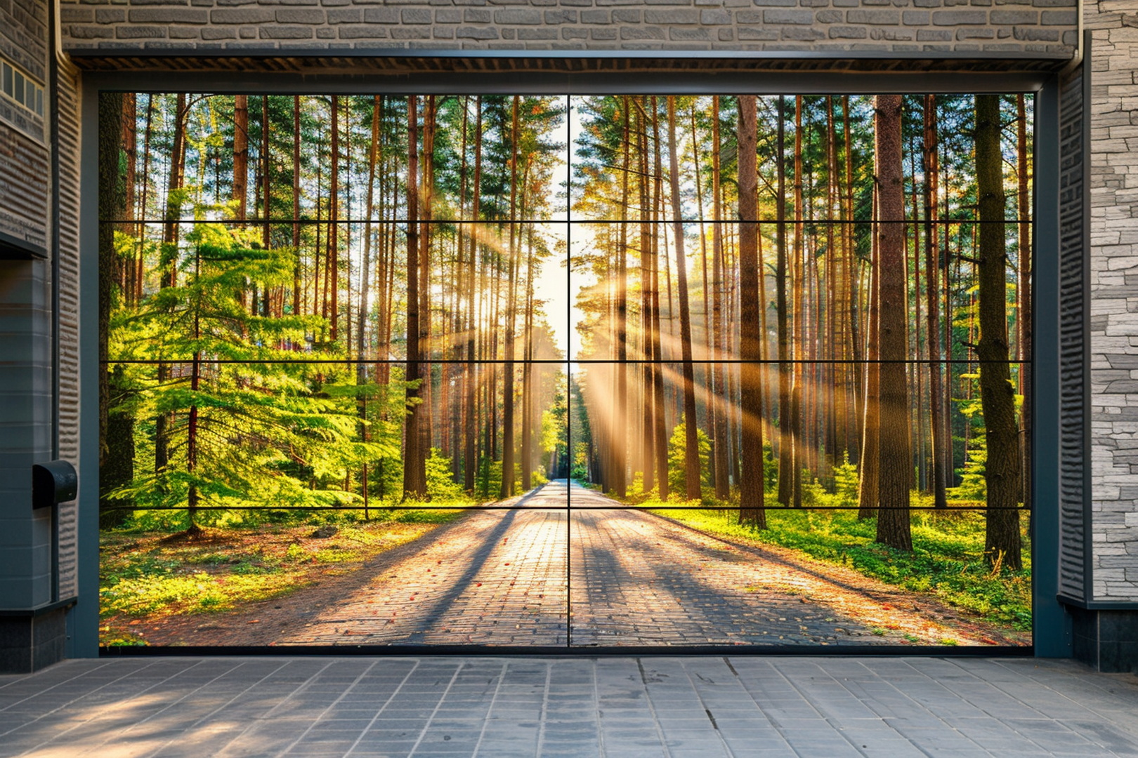 brama garażowa z nadrukiem