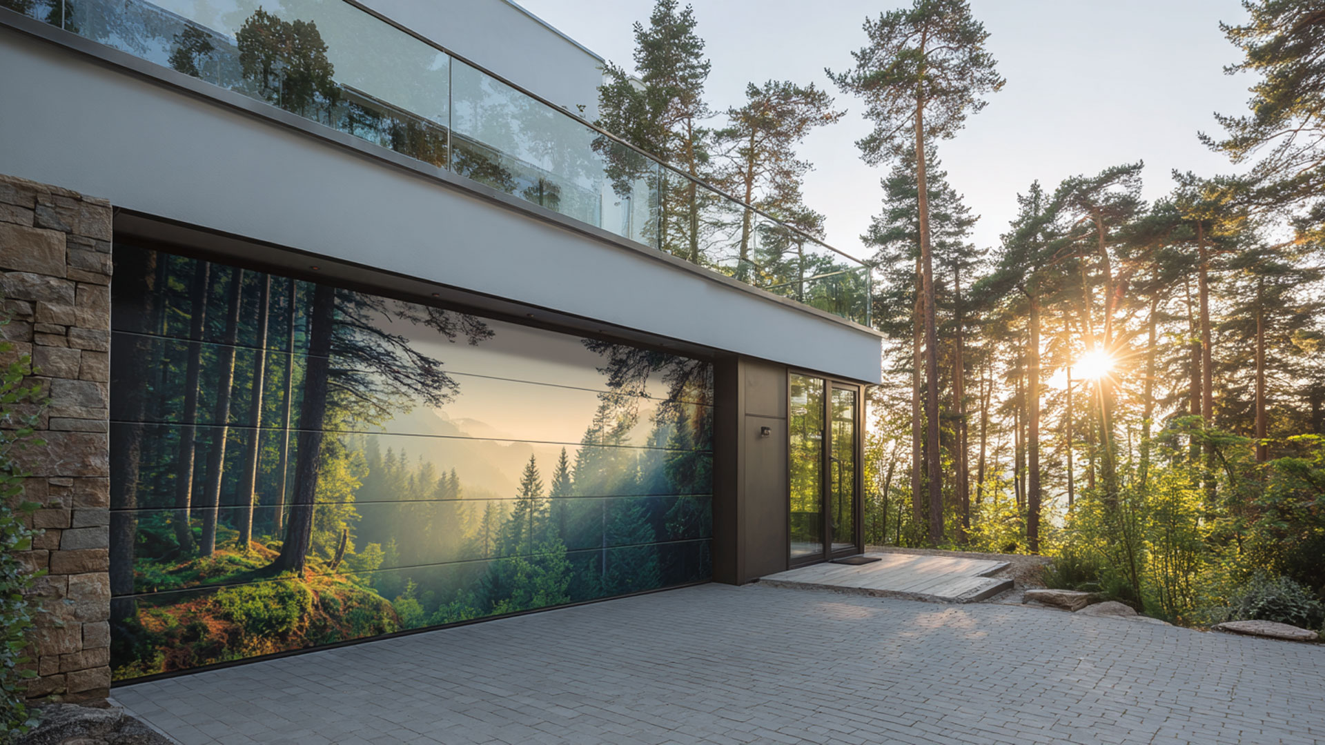 Bramy garażowe segmentowe z nadrukiem Hormann